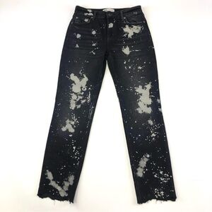 Zara black acid wash raw hem jeans Size 4